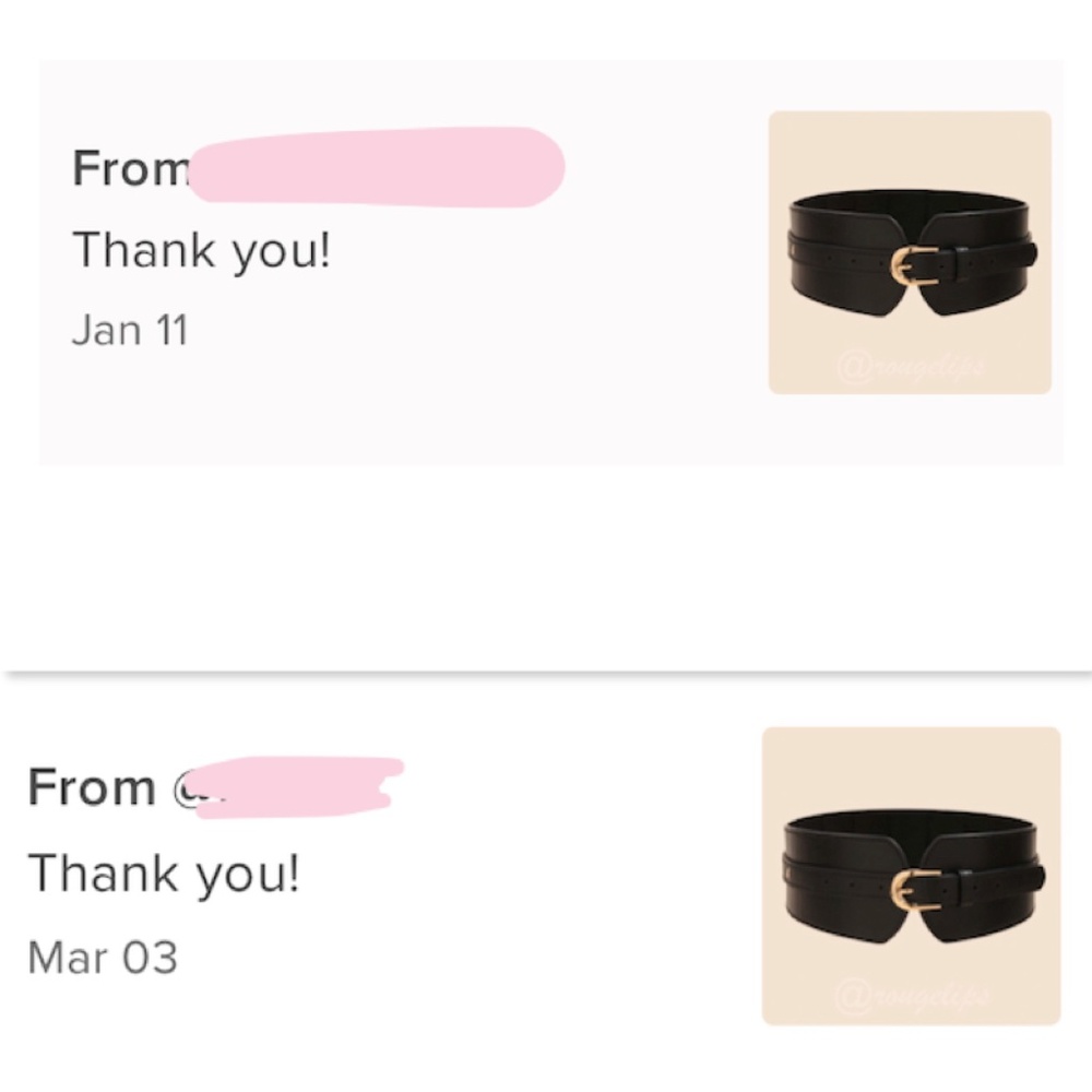 PU Wide Black Belt Gold Tone Buckle - Picture 6 of 7